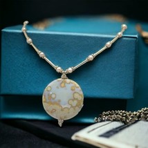 jasper ocean pendant 925 sterling silver Pearl Necklace 20” - £75.92 GBP