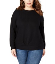 INC International Concepts Women&#39;s Plus Pleat-Front Sweater Deep Black Size 4X - £12.84 GBP