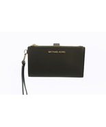 Michael Kors Jet Set Travel Double Zip Wristlet Wallet Leather Duffle Green - $79.19