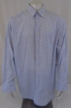 Reunion  Men&#39;s Two Times Large Blue Paisley  Long Sleeve Cotton Casual s... - £7.68 GBP