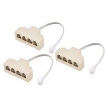 Phone Jack Splitter 6P4C Male To 4 Female Way Socket Adapter Telephone Line Spli - $18.99