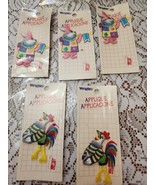 Wrights Wearable Art Whimsical Animal Appliques 4&quot;  Rabbits, Roosters. L... - $18.00