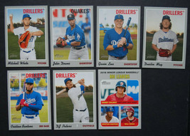 2019 Topps Heritage Minor League Dodgers Base Team Set of 7 Cards - £7.85 GBP
