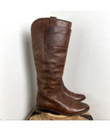 Frye Paige Tall Riding 100% Leather Boots Dark Brown Size 6 Equestrian - $1,169.50 MXN
