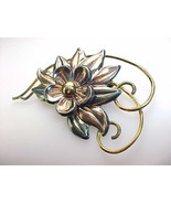 GOLD FILLED Retro Vintage FLOWER BROOCH Pin - 3 inches - $70.00