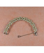 Vintage Coro Cream Enamel Leaf Bracelet with Faux Pearls - $56.12 CAD
