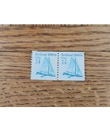 Pair USA 1987 14c Iceboat 1880&#39;s Stamp - Transportation Series 2134 - $1.49 CAD