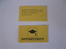 1965 Careers Board Game Piece: Yellow Special Opportunity Card - Hollywood - £0.75 GBP