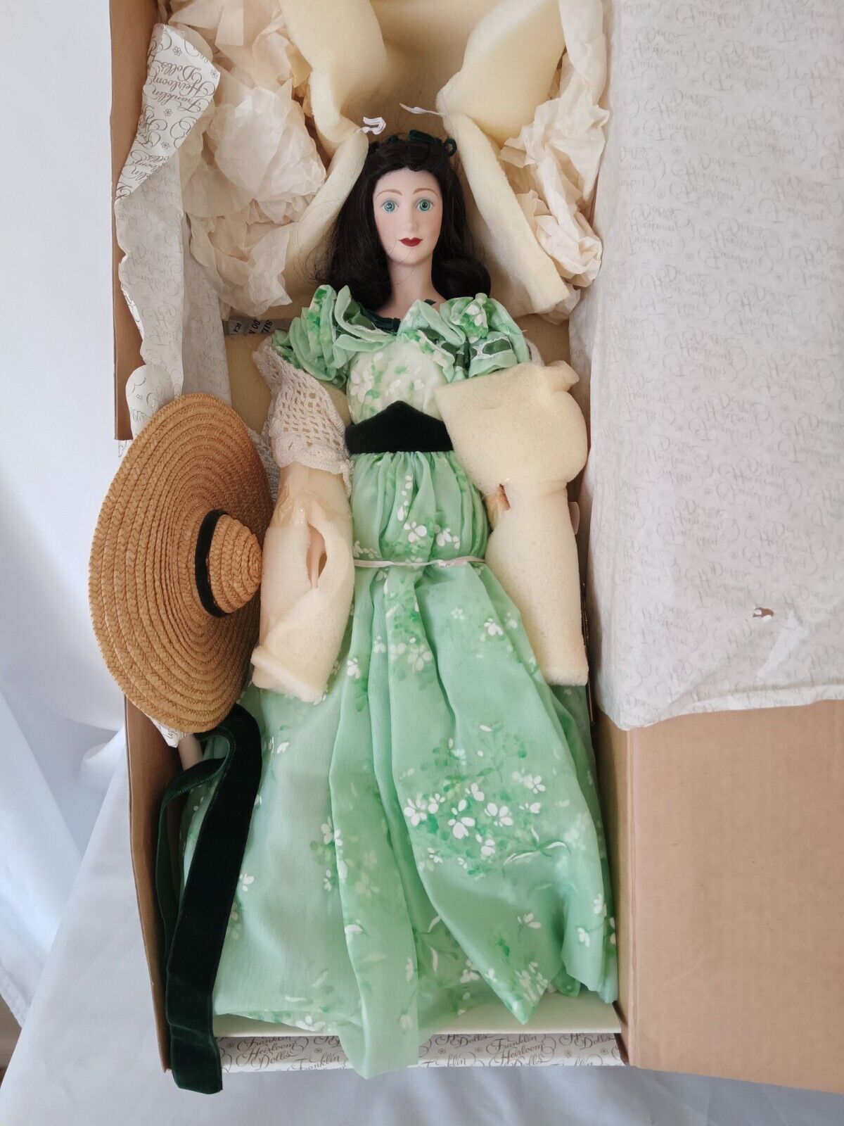 Vintage Franklin Mint Heirloom Doll Scarlett Gone With The Wind Still in OB - £62.90 GBP