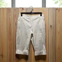 Talbots White Crop Cropped Pants With Cuffs, Pockets Size 12P Petites St... - $27.72