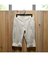 Talbots White Crop Cropped Pants With Cuffs, Pockets Size 12P Petites St... - €23,96 EUR