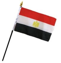 AES Egypt 4&quot;x6&quot; Flag Desk Set Table Stick Black Base Premium Vivid Color... - £3.54 GBP