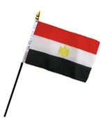 AES Egypt 4&quot;x6&quot; Flag Desk Set Table Stick Black Base Premium Vivid Color... - $6.07 CAD