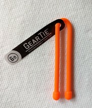 Gear Tie Lot: 12 Neon Orange 6&quot; Reusable Rubber Twist Ties Nite Ize New GT6-09 - £13.86 GBP