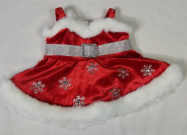 Build a Bear Mrs. Claus on Ice Red Velour Holiday Dress Fur Sequin Snowflake - £10.05 GBP