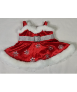 Build a Bear Mrs. Claus on Ice Red Velour Holiday Dress Fur Sequin Snowf... - £10.20 GBP