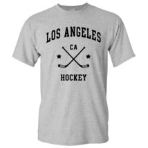 Los Angeles Classic Hockey Arch Basic Cotton T-Shirt - 3X-Large - Grey - £18.37 GBP