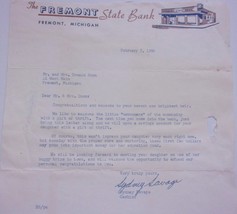 Vintage Letter From The Fremont State Bank Fremont MI 1960 - $1.99