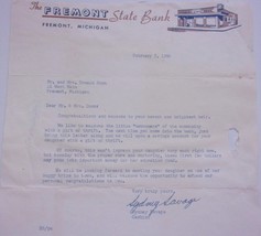 Vintage Letter From The Fremont State Bank Fremont MI 1960 - $37.88 MXN