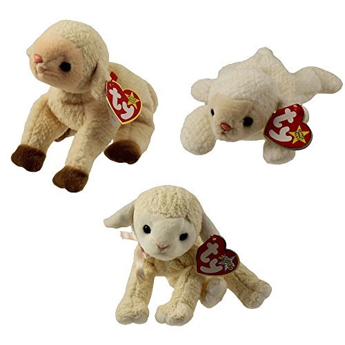 Ty Beanie Babies - Lambs (Set of 3)(Ewey, Fleece & Fleecie)(5.5-7.5 in) - $29.65