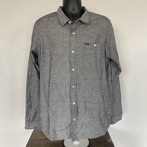 LRG Gray Button Down Long Sleeve Pocket Cotton Shirt Mens Size XL - £13.56 GBP