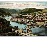 Aerial View Bridge to Děčín Czech Republic UDB Postcard U26 - $5.89