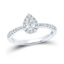 14kt White Gold Pear Diamond Bridal Engagement Ring 3/4 Cttw (Certified) - £1,523.97 GBP