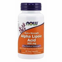 Now Supplements, Alpha Lipoic Acid 600 mg with Grape Seed Extract &amp; Biop... - £18.30 GBP