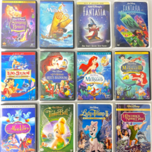 Disney Movie 12 DVD Bundle Fantasia Moana Lilo Mermaid Beauty Aladdin Hu... - $111.21