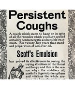 Scott&#39;s Emulsion Coughs 1897 Advertisement Victorian Quack Medicine DWFF11 - €26,28 EUR