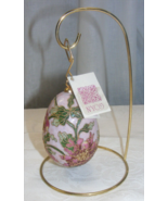 Vintage NY Co Enameled Art Cloisonne Egg with Holder 2003 by Nicki Yassa... - $34.64