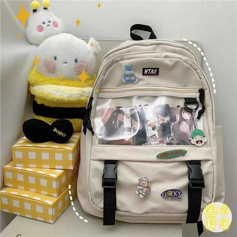 Japanese Harajuku Backpack Women Transparent Pocket Itabag Backpa High School Ba - $186.64