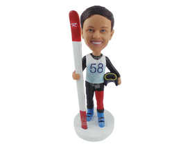 Custom Bobblehead Skier With His Essentials Ready For Skyer - Sports &amp; Hobbies S - £69.98 GBP