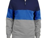 Club Room Men&#39;s Colorblocked Quarter-Zip Fleece Sweatshirt Navy Blue-XL - $21.99