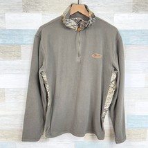 Drake RealTree 1/4 Zip Fleece Camo Pullover Sweatshirt Brown Hunting Mens Medium - £27.12 GBP
