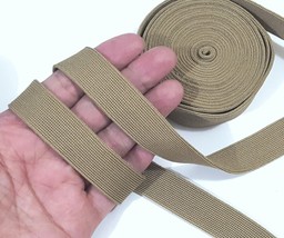 3/4&quot; almost 2cm wide -5-10 yds Dark Olive Green Flat Knitted Polyester Tape KT12 - £5.46 GBP+