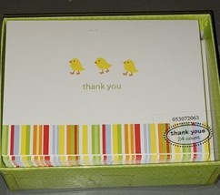 ROOBEE Mara-Mi Chicks and Colorful Stripes Thank You Cards 24-Count w/ Envelopes - £6.36 GBP