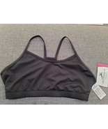 Motionwear Racerback 3 Strap Bra Top Crop Dance Sports Fitness Black Nwt XL - $20.79