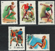 Russia Ussr Cccp 1981 Vf Mnh &amp; Used Stamps Set Scott#4950-54 Sport - £1.15 GBP