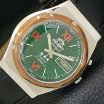 Mens Orient Crystal 46941 Automatic Japan Day&amp;Date Green Dial Watch a431932-1 - $33.99