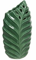 Dark Green Embossed/Cut out Procelain Leaf Shape Vase/Vintage Sylvac style 25Cm - £19.30 GBP