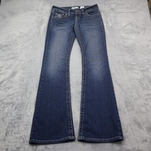 VIP Jeans Pants Womens 8 Blue Flared Low Rise Stretch Dark Wash Denim - £20.23 GBP