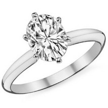 4.15CT Women&#39;s Stylish 14k WG Oval Moissanite 6 Prong Solitaire Engagement Ring  - £1,392.84 GBP