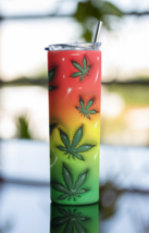 3D Inflated Weed 20 oz Stainless-Steel Skinny Tumbler - $18.69