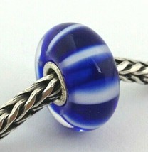 Trollbeads Blue Stripe Murano Glass Charm, 61360 New - £15.17 GBP