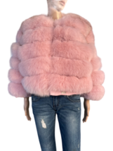 Cappotto in pelliccia di volpe Richmond, rosa, L-XL - $559.26