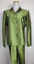 Talbots Womens Green Silk Pant Suit 14/16 - £35.61 GBP