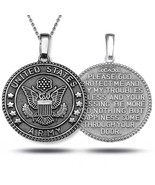 US Army Sterling Silver Pendant Necklace – Reversible Prayer Medallion - $59.99+
