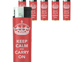 Butane Electronic Lighter Set of 5 Keep Calm and Carry On Design-016 - $15.79
