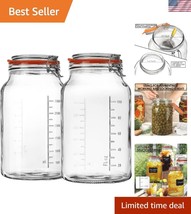 Stylish 1-Gallon Clear Glass Storage Jars with Airtight Flip-Top Lids - ... - $52.50